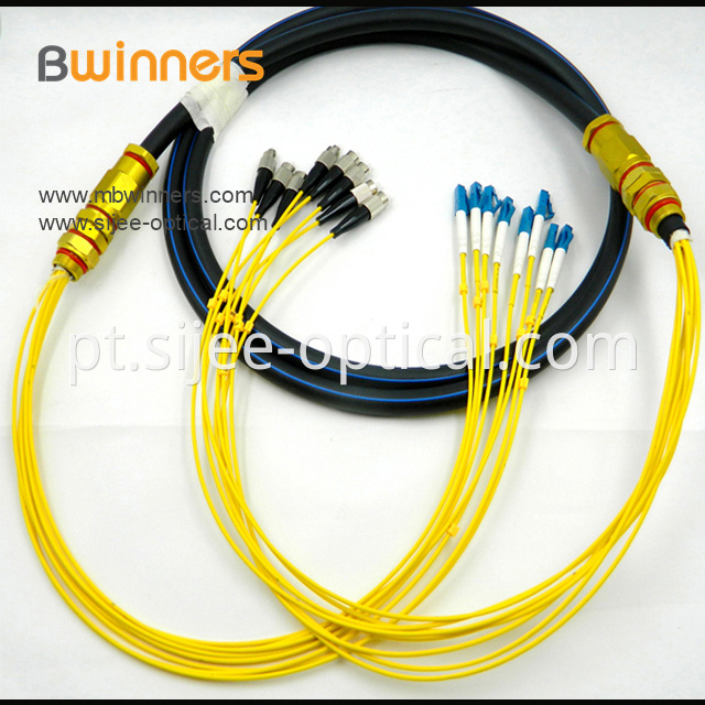 8 Core Singlemode Fc Upc To Lc Upc Waterproof Optical Cable Patch Cord